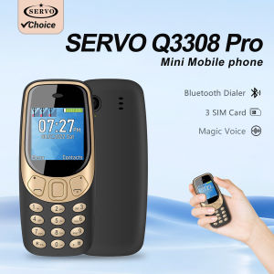 SERVO Q3308 PRO Mini Mobile Phone 3 SIM Card Magic Voice Bluetooth Dial Call Record Speed Dial Unlocked Small Cellphone FM Radio