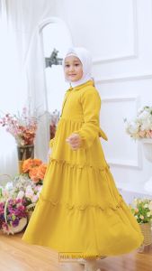 Nia Rumaisha Dress Anak Adeana Kids Gamis Polos Anak Perempuan - Size M/L