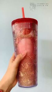 |CHÍNH HÃNG| LY STARBUCKS MERMAID RED GRADIENT SCALES SIZE KHỦNG 710ML