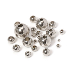 100pcs Stainless Steel Bead Round Loose Metal Beads for Diy Mens Necklace Bracelets Findings