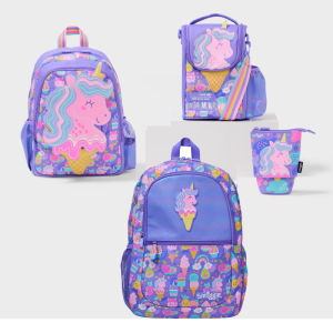 Smiggle Large Childrens Backpack Casual Outdoor Medium Shape Double Shoulder Bag Student Leisure Backpack Canvas Material