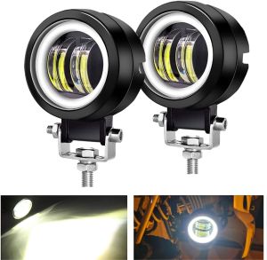 3" Angel Eye LED Daytime Running Light (DRL) for Car/SUV/Motorcycle – Waterproof Fog Light Reverse Light & Side Beam with White Halo Ring (IP67 6000K)