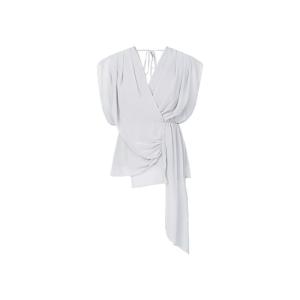 S·DEER | Áo Blouse Không Tay Cổ V Đính Nơ Thêu Bất Quy tắc