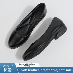 Leather Soft Sole Quiet High Heels