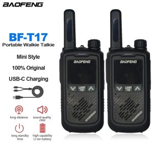 2PCS BAOFENG BF-T17 FRS Mini Walkie Talkie Portable Two Way Radio Long Range 22CH VOX USB Ham Radio Flashlight 8KM