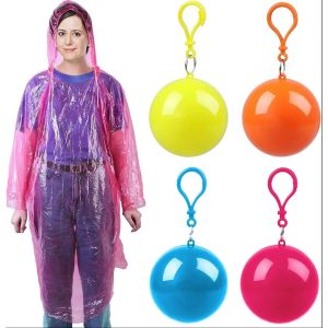Outdoor Disposable Thickened Raincoat Ball Portable Waterproof Camping Adult Poncho With Storage Ball Transparent Raincoat
