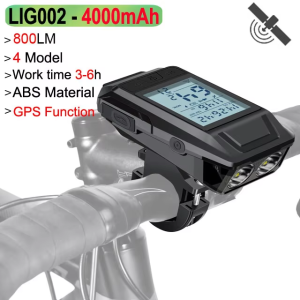GPS Bike Headlight Speedometer Horn 3 in 1 Multifunctional Rechargeable Bicycle Front Lamp Cycling Computer MTB Bike Accessories