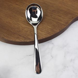 Medium Size 18/10 Stainless Steel 304 Deepened Spoon for Children Main Course Rice Spoon round Head Spoon Dining Utensils