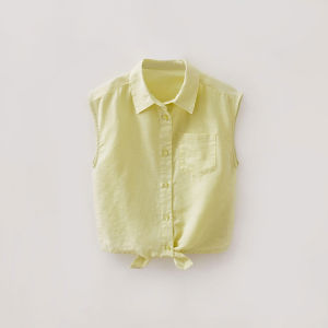 Marc&Janie | Breathable Linen Loose Holiday Girls Sleeveless Shirt