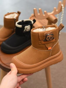 Childrens Winter Snow Boots Thickened Warm Anti-slip Fleece Lined Cotton Boots Waterproof Booties for Boys And Girls
