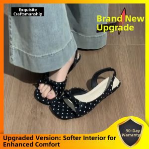 XUJIA | Versatile Stylish Dress Match Slippers Polka Dot Bow
