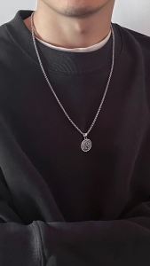 Ingemark | Vintage Người Ngoài Hành Tinh Đồng Xu Mặt Dây Chuyền Vòng Cổ Choker Dành Cho Nam Hợp Thời Trang Punk Dây Xích Dài Thời Trang Phụ Kiện Trang Sức Nam Tặng