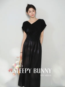 Irregular Hem High-Waisted Slim A-Line Dress