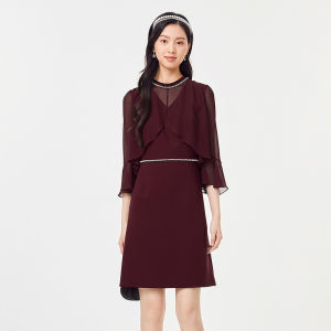 Koradior | Elegant Lightweight Beaded Waist-Cinching Chiffon Dress Summer
