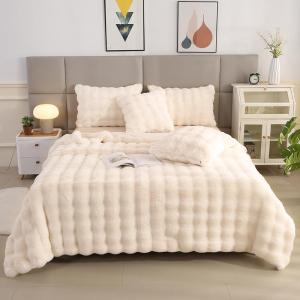 Luxurious Fluffy Rabbit Fur Blanket Thick and Warm