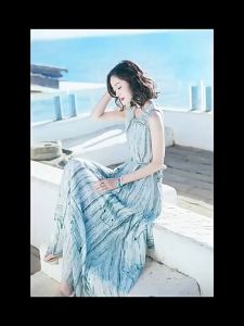 🌟CORE🌟dresses women new style 2025 Bohemian Style Waist Retraction Dress Women Printed Long Dress Vacation Beach Dress