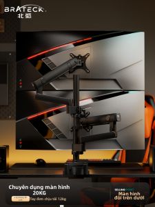Brateck | Dual Screen Monitor Stand Arm Adjustable Display Support