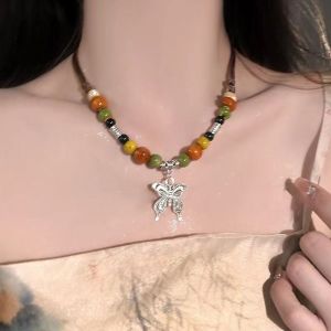 ใหม่สร้อยคอผีเสื้อสไตล์จีนสร้อยคอสไตล์วินเทจแห่งชาติ - เสื้อสไตล์เสื้อมือและประสบการณ์เป็นความเข้มข้น