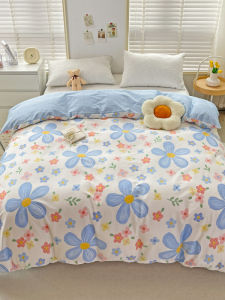 Pure Cotton Duvet Cover Single Piece Slanted Weave 1.5x2.0 Meters Single Student Dormitory 200x230 Double Bed Linen Cover