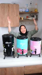 Termos Air Milk Tea Bucket Bunga Dispenser Minuman Serbaguna Termos Air Minum Panas Dingin