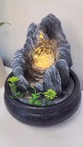 น้ำล้นน้ำตกจำลองลูกแก้วหมุนมงคล(สินค้าพร้อมส่ง