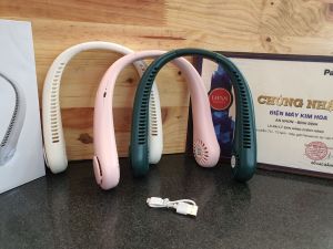 QUẠT LÀM MÁT ĐEO CỔ 360° sạc Usb tiện dụng size trung