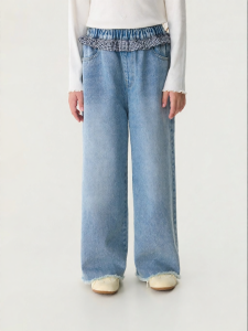 Marc&Janie | Check Lace Cotton Wide Leg Pants