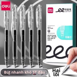 deli | Quick-Dry Clickable ST Tip Pen 0.5mm