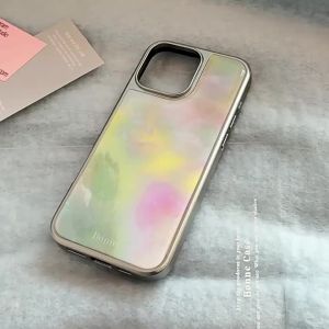 Luxury Gradient Marble Pattern Drop Glue Plating Phone Case for iPhone 17 Air 16 15 14 13 12 Pro Max Shockproof Protective Cover