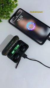 Headset Bluetooth TWS F9 5.0 HiFi Wireless Earphone LED Smart Display with 2200mah Power Bank
