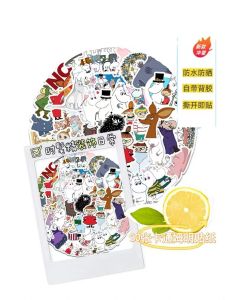High Quality Waterproof Cartoon Moomin Stickers 50 Pcs for Phone Notebook Water Cup Lunch Card Luggage Box Room Fridge Window Decoration