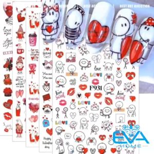 Decal Dán Móng Tay 3D Nail Sticker Love Colecction Hoạ Tiết Icon Bigli Migli love Và Pug Dog F930 / F931 / F932