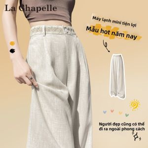 La Chapelle | Quần Dài Mũi Tà Rộng Thân Đai Cao Từ Vải Linen & Tencel Cao Cấp