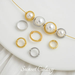 ลูกปัดรูคู่รูปกลมประดับลูกปัดรูปดอกไม้ ลูกปัดห่วงรูคู่ DIY งานฝีมือ สร้อยข้อมือ สร้อยคอ เครื่องประดับ ลูกปัดห่วงรูคู่