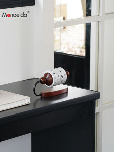 Luxurious Retro Desktop Calendar Decoration High End Living Room Bar Cabinet Decorative Wheel Turntable Wooden Home Accessories