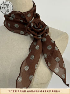 Khăn Choàng Lụa Nhiều Kiểu Dáng Hoa Hồng Có Thể Điều Chỉnh Thời Trang Trang Trí Cài Nút Mùa Xuân Thu Phong Cách Hàn Quốc