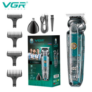 VGR | VGR 949 NEW Hair Clipper Cordless Hair Trimmers Rechargeable Digital Display Haircut Machine Transparent Barber Hair Clipper