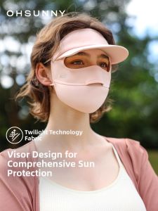 OHSUNNY | Sun Protection Anti-UV Full Face Coverage Breathable Ice Silk Mask With Hat