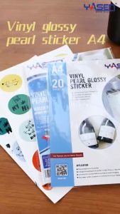 Yasen Sticker Paper Vinyl Pearl Waterproof 20 Sheets A4 Size 150GSM Photo Stickers for Printing Customize Label & Decal
