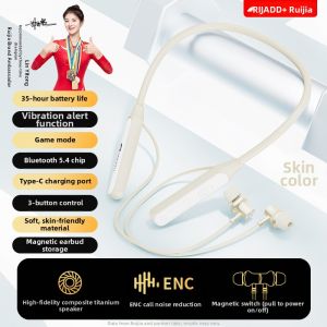 RuiJia Sports Bluetooth Neckband Wireless Earphones Long Battery Life Noise Reduction In-Ear 2025 New Model Digital Audio Technology