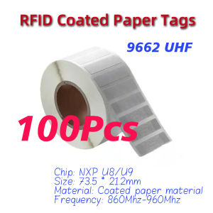 100/200Pc Thẻ Giấy Phủ RFID 860-960 MHz UHF Dán Keo U8/U9 Nhãn Dán Cho Thể Thao Thời Gian Đua Xe Tầm Xa