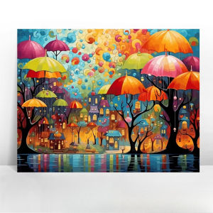 Jigsaw Puzzle Colorful Umbrella Tree Creative Fantasy Landscape Scenery For Adults Family Fun Relaxing Brain Teaser Gift