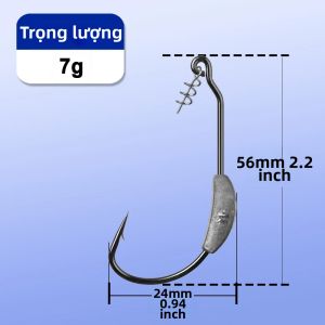 Bộ 5-10 Móc Câu Swimbait Có Trọng Lượng EWG Kèm Khóa Vặn 2g-9g Thép Carbon Cao Cấp Có Ngạnh Dùng Cho Mồi Mềm Câu Cá Bass Nước Mặn Nước Ngọt