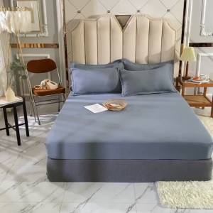 3 in 1 Bedsheet No Lukot No Gusot Korean Plain Bedsheet Set（1 Fitted Sheet + 2 Pillowcases）Single/Double/Queen Size Bed Sheet Full Garterized#cd013