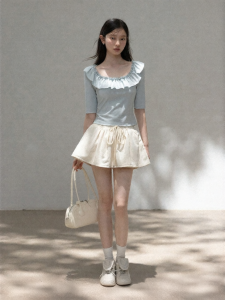 Cantonstory | High Waist A-Line Anti-Peek Skirt