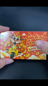 Thẻ Cào May Mắn Ghi Lời Nhắn Trúng Thưởng Lucky Draw – Set 50 Thẻ Giấy B300 8.8x5.3cm Kèm Miếng Dán Cào