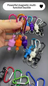 [COD] Strong Magnetic Carabiner Keychain D Type Camping Snap Clip Buckle Aluminum Alloy Mini Portable Outdoor Climbing Survival Tools Accessories