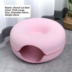 Hadassah | Multi-layer Donut Tunnel Half-enclosed Felt Wear-resistant Detachable Cat Bed