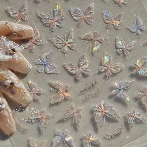 Pearlescent Butterfly Nail Stickers Iridescent Wing Decals for Nails  Kawaii Nail Art Decoration Decals For Nail Tips Manicures