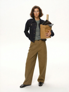 SHEITAOZI | Retro Loose Wide Leg Slimming Trousers Cotton